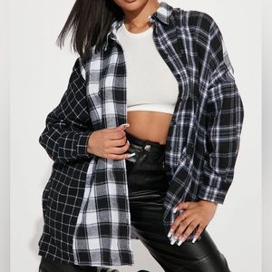 NEW. Plaid flannel button up shirt